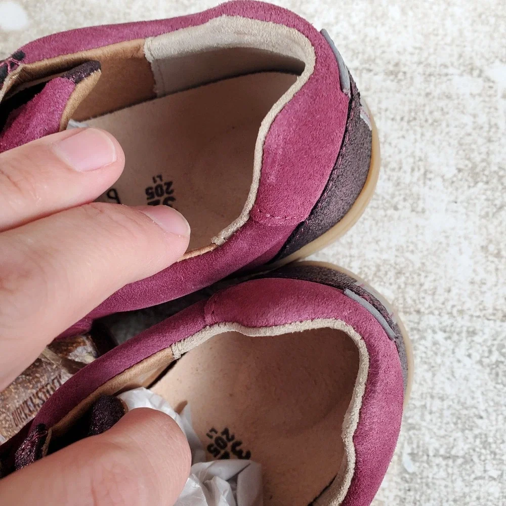 Birkenstock Kids Davao‎ Shoes Sz 1 EU 32 Mixed Leather Sneakers Plum